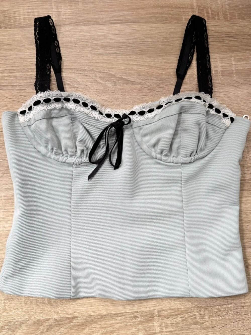 With Jean Ryder Corset Top Blue Small